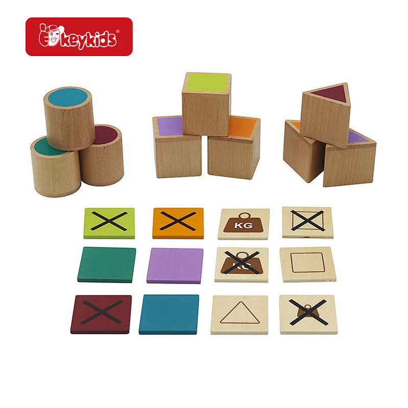 Learning weights and color and shape match wooden Montessori toys for kids W12F216